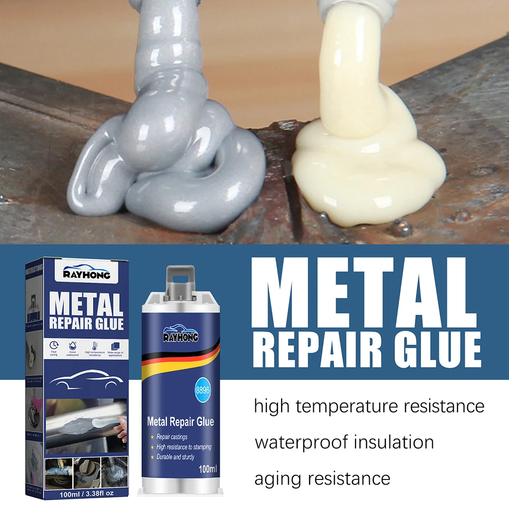 50/100ml Stomatal Crackle Welding Glue Heat Resistance Metal Repair Glue Quick Drying Waterproof Industrial Casting Agent Tool