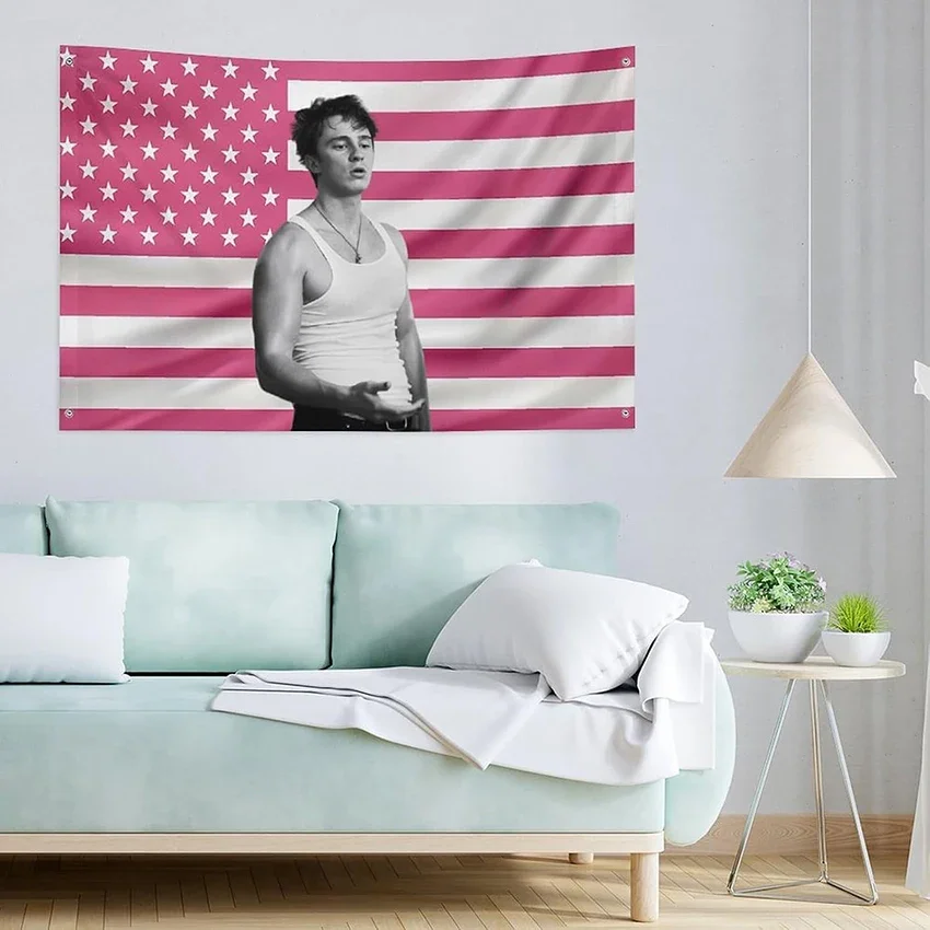 Cameron Pink USA 90X150 Flag, Factory Outlet for College Dorm Decor, Party Using, Birthday Gift, Double Stitched Edges with 4G