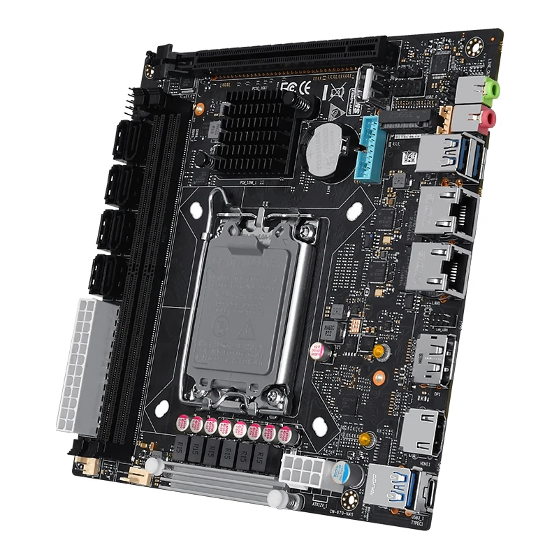 Imagem -06 - Nas Motherboard Adequado para Cpu Intel 12 13 14 Geração 3x M.2 Nvme 8x Sata3.0 2x Porta de Rede Intel 2.5g Q670 8-bay