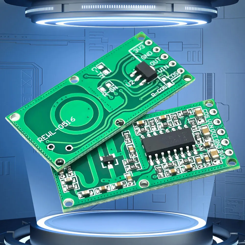 RCWL-0516 Human Body Induction Switch Module Output 3.3V Human  Cat Detector Board 5-8M Distance 100mA Electronic Components