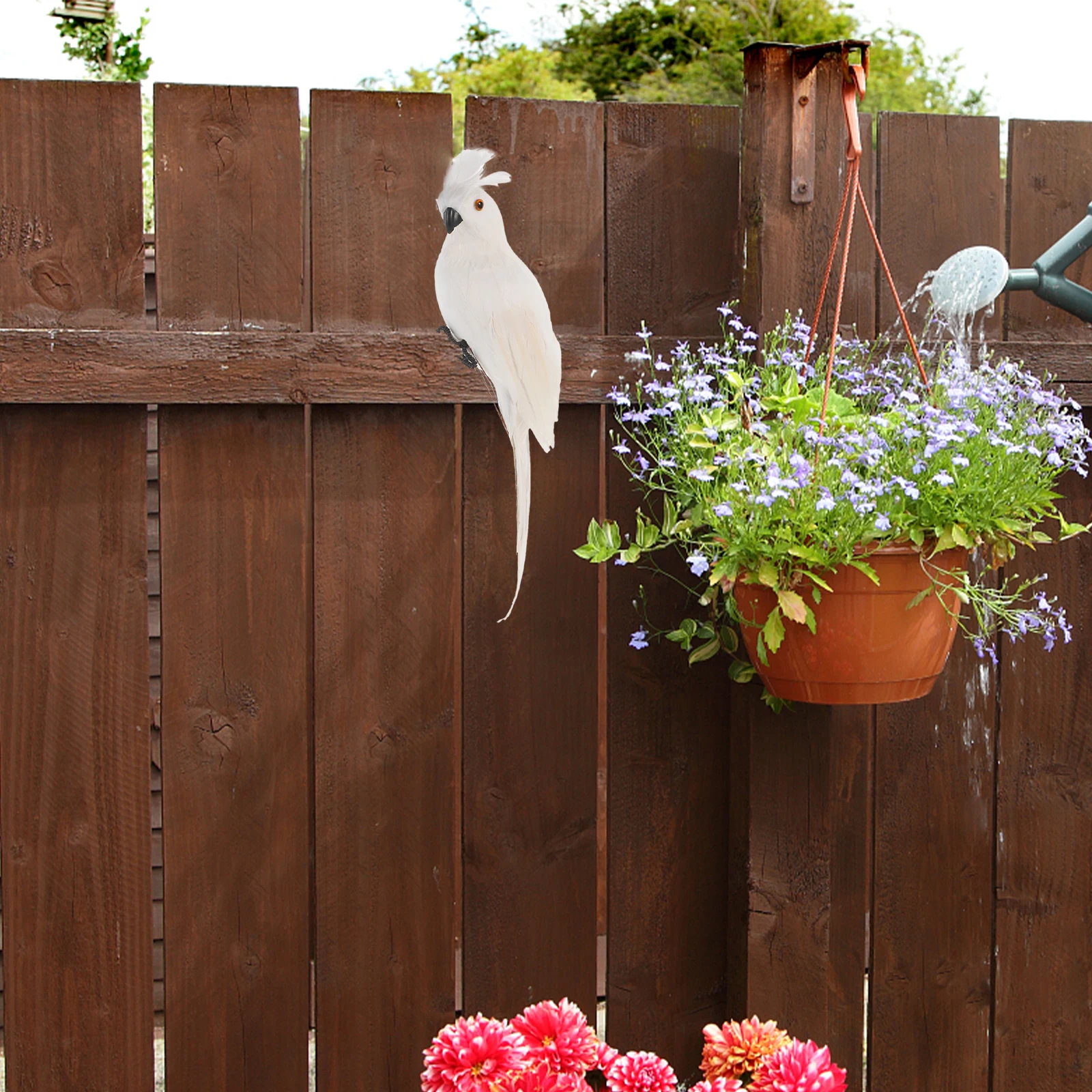 

Realistic Artificial Parrot Decoration 35cm Blue Foam Models for Garden Yard Park Fence Gate Gardening Supplies Vivid