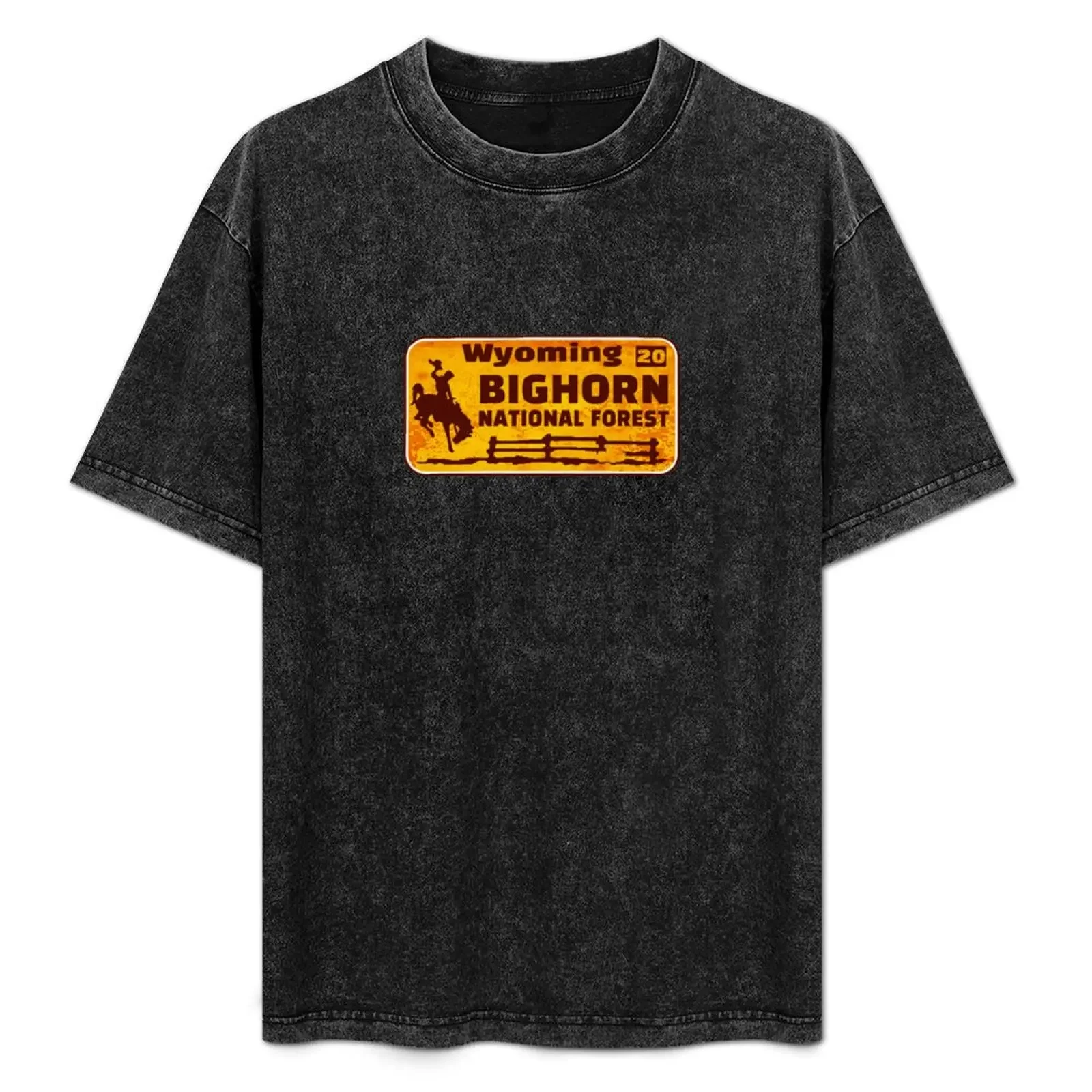 

Bighorn National Forest License Plate Wyoming Rusted T-Shirt boys animal print plus sizes tees t shirts for men