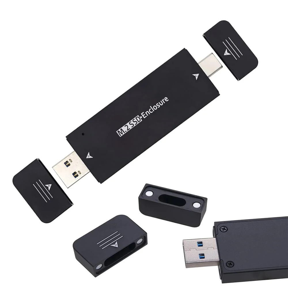 JonISerl Combo Type-C & USB3.0 to NVME M-Key M.2 NGFF SATA SSD PCBA Case 2230/2242mm Adapter RTL9210B Chipset