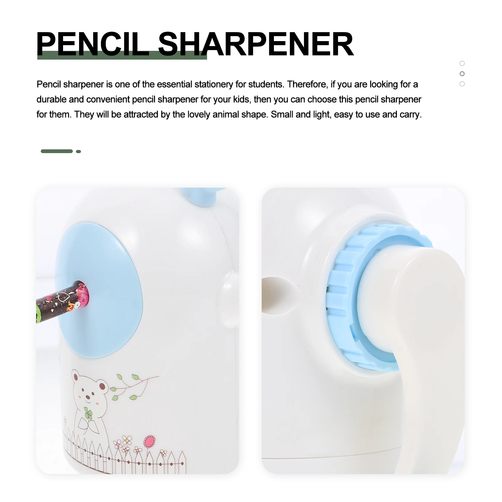 1pc Temperamatite per cartoni animati per cancelleria manuale in plastica per animali Studenti Materiale scolastico Temperamatite per ufficio creativo