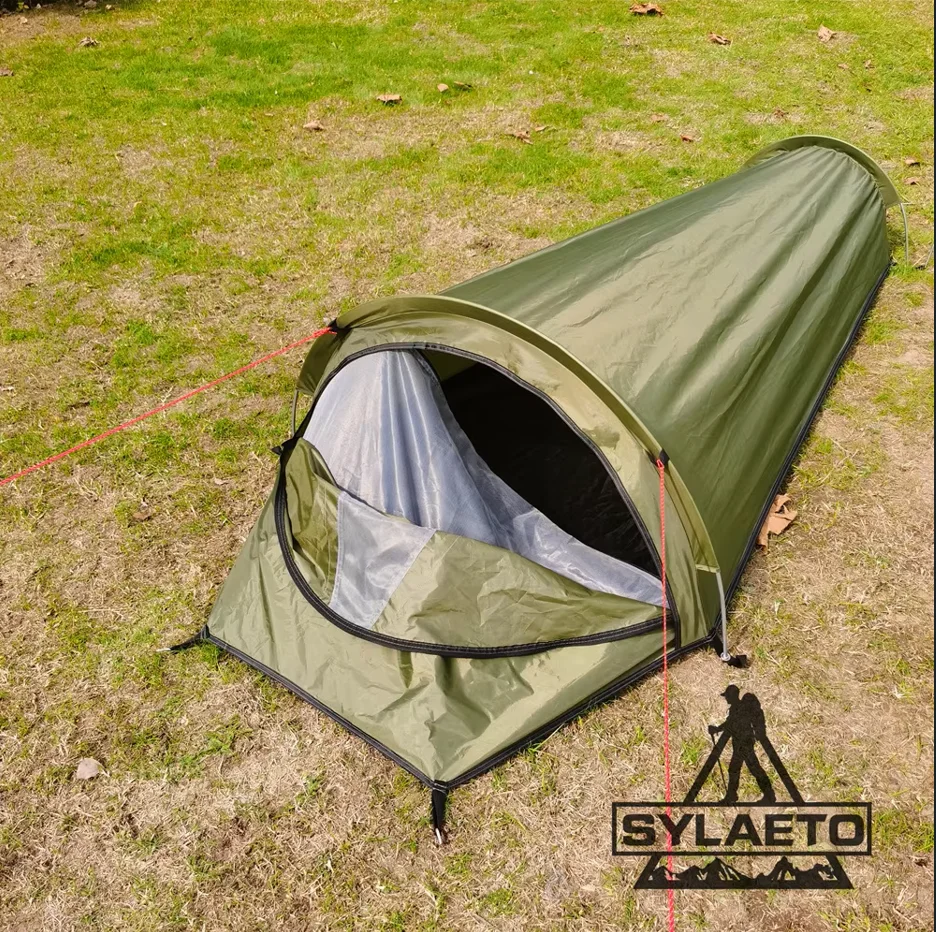 Tenda ultraleggera per 1 persona da 850 g per escursionismo, pesca, ciclismo, tenda da campeggio, zaino in spalla, sacco a pelo impermeabile, attrezzatura da viaggio per auto