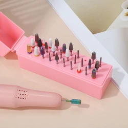 30 Holes Nail Drill Bits Storage Box Nail Grinding Head Holder Stand Display Container Milling Cutter Manicure Organizer Stand