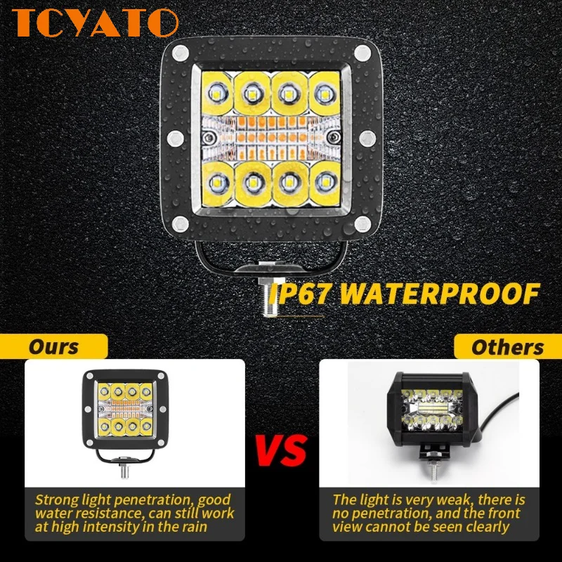 

TCYATO 12V 60W Светодиодная рабочая световая лента, комбинированная световая лента для бездорожья, рабочий свет, грузовик, корабль, полноприводный светодиод h