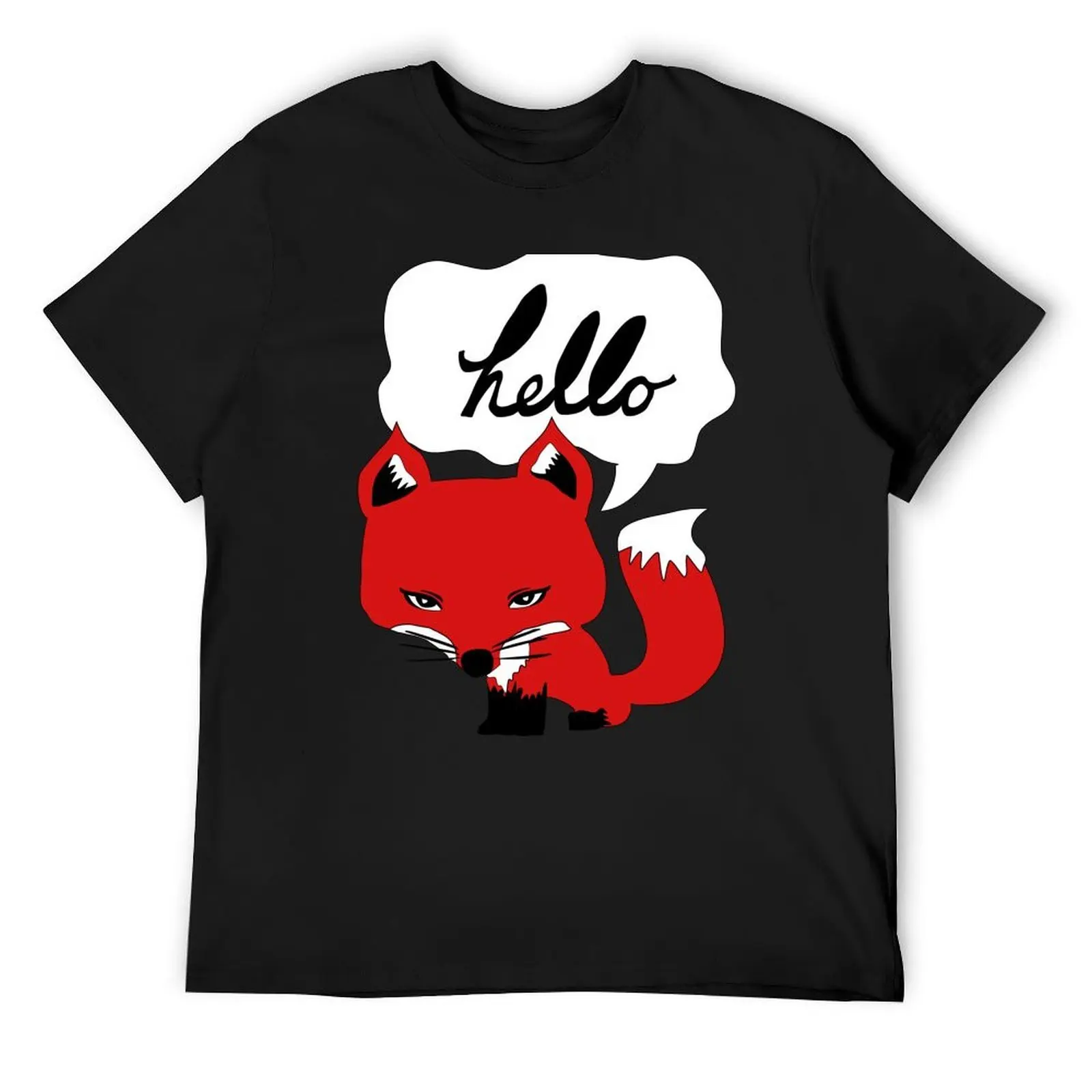 

The Fox Says Hello T-Shirt custom shirt aesthetic clothes vintage Luxury man t shirts men