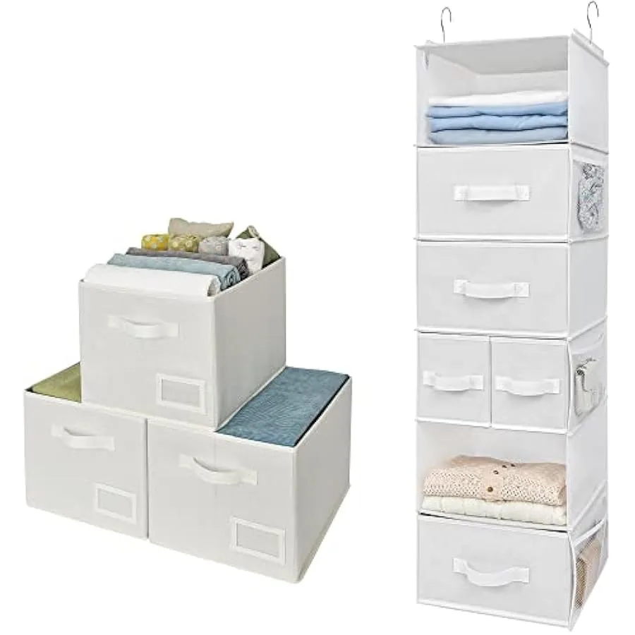 GRANNY SAYS Bundle of 1-Pack Closet Door Organizer and 3-Pack Storage Containers for Organizing