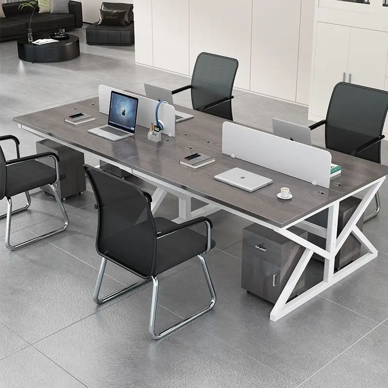 

Staff Desk 4/6 Person Office Furniture Screen Card Seat Computer Desk and Chair Combination