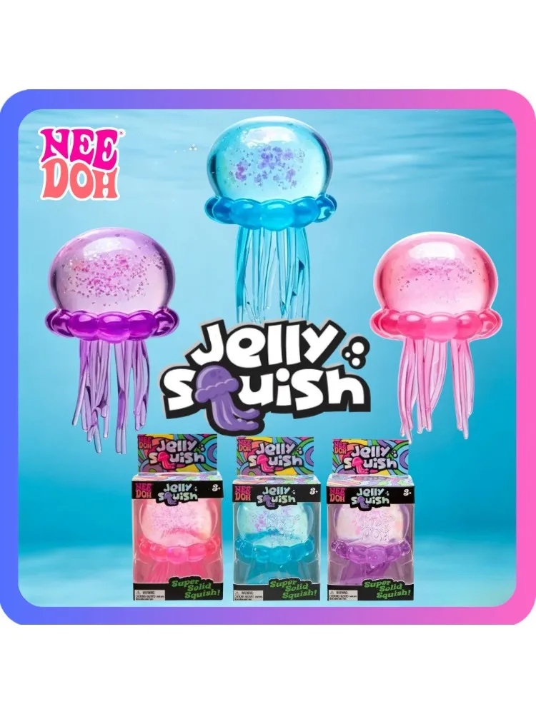 Needoh Fuzz Ball Jellyfish Squishy Blind Box Zufällige Farbe Weiches Stressabbau-Spielzeug Niedliches Entspannendes Quetsch-Sensorik-Spielzeug Squishies