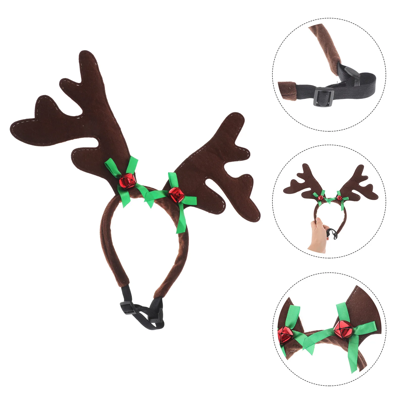 

Pet Christmas Head Dog Antler Bowknot Headband Green Bowknot Photo Dog Xmas Head Hoop Pet Xmas Headband