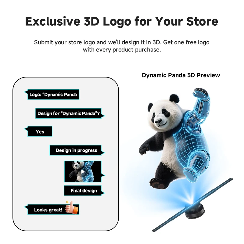 Hologram Projector 42CM 3D Fan With 384 LED Beads Ultra Clear High Definition Display Screen for Advertising Light Box Signage view 3