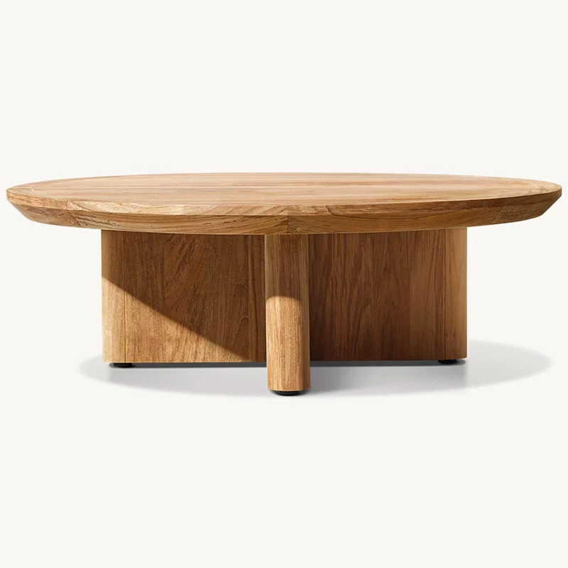 Teak Round Table for Restaurant Modern Outdoor Tables Garden Coffee Table for Dining