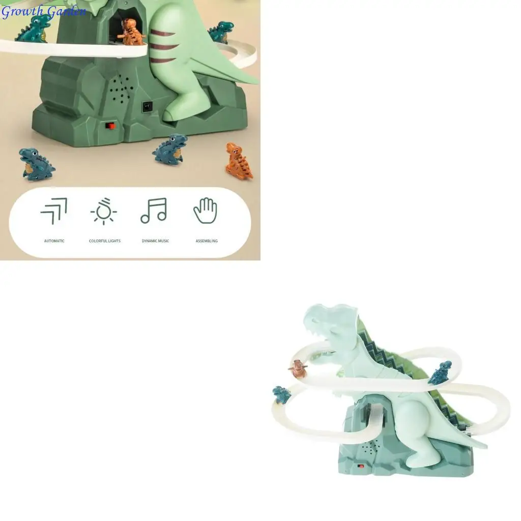 

Interactive Dinosaur Race Track Toy Climbing Stair Musical Toy For Children Gift E65D