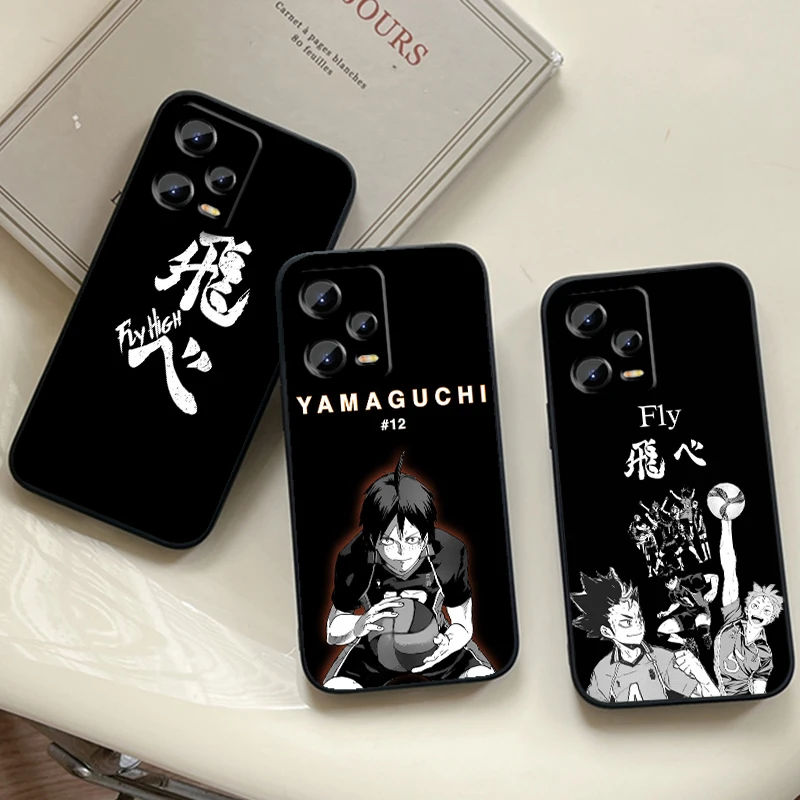 

H-Haikyuu Volleyball Anime For Xiaomi Redmi Note 13 12R 12 12S Turbo 11 11T 11S 10 10S Pro Plus 5G Black Soft Phone Case