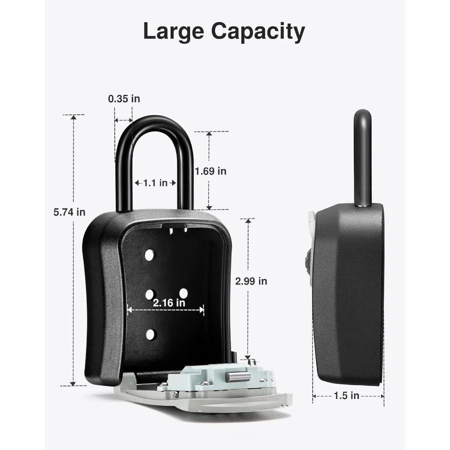 صندوق قفل محمول مثبت على الحائط لتخزين المفاتيح الآمن في المكتب المنزلي وإعدادات الشقة مع ميزة رمز قابلة لإعادة الضبط