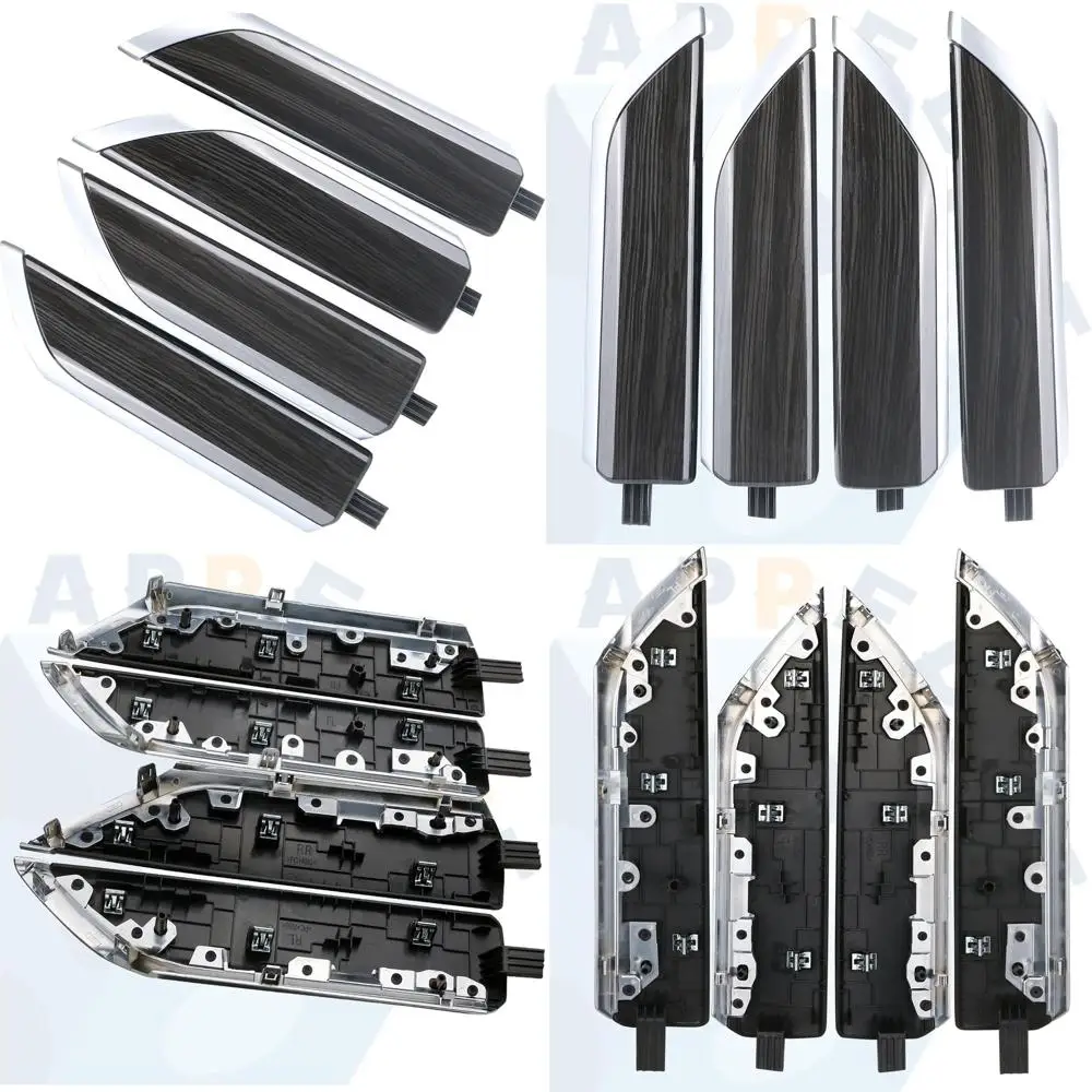 

Interior Door Panel Trim Molding Kit Black Wood Grain Compatible with Chevy Silverado & GMC Sierra Crew Cab Truck Door Parts Acc