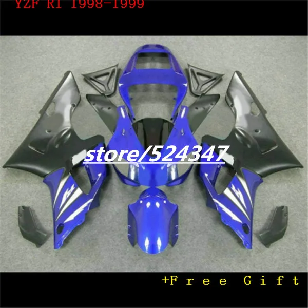 Hey-Custom 100% fit factory fairings kit for 1998 1999 YZF R1 98 99 YZFR1 blue black aftermarket body fairing kits for Yamaha