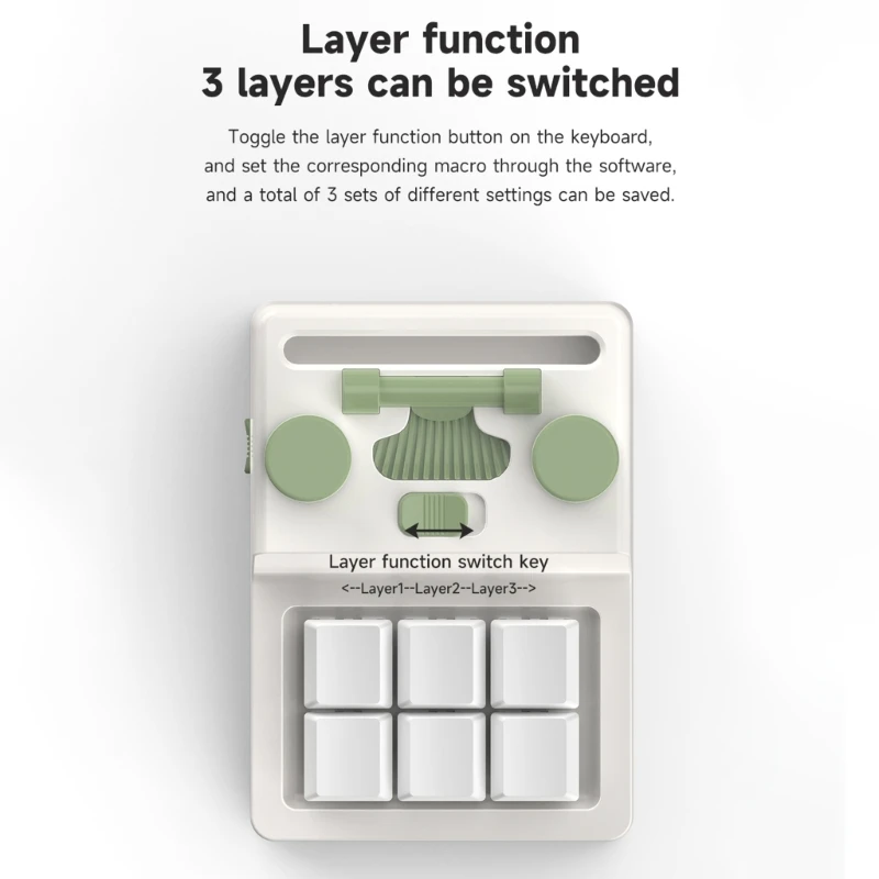 Programming Macro Knob Keyboard RGB 6 Keys Copy Paste Mini Button Keypad