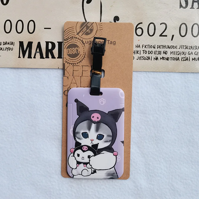 New Creative Kawaii Cat Luggage Tag Suitcase ID Address Card Holder Travel Essentials Portable Carrier Name Tag Knapsack Pendent