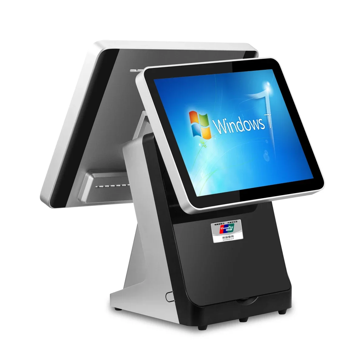 

15 inch dual touch screen machine windows restaurant point of sales systems POS electronic smart cash register