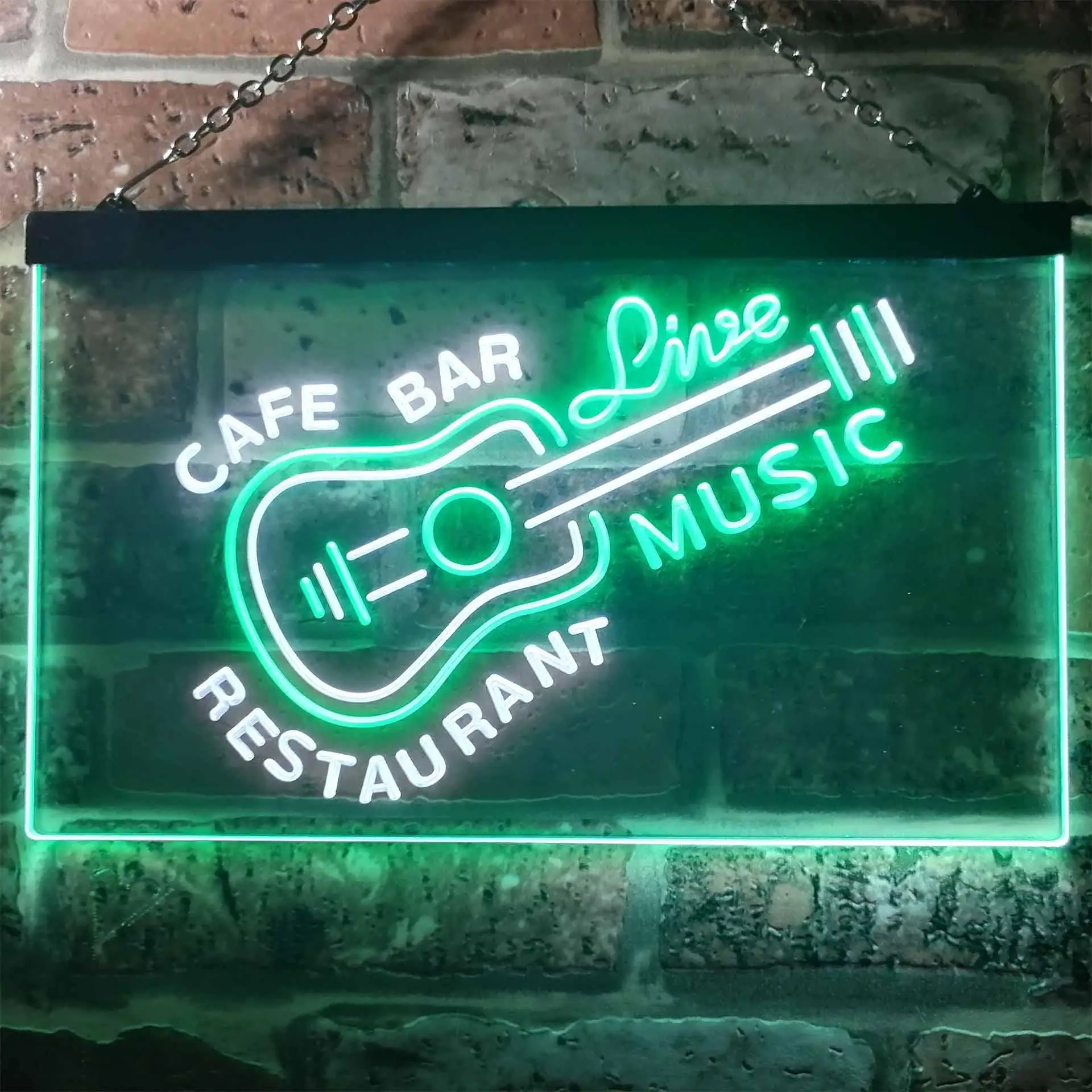 

Live Music. Guitar. Cafe Bar Restaurant Dual Color Led Neon Sign st6-i2544