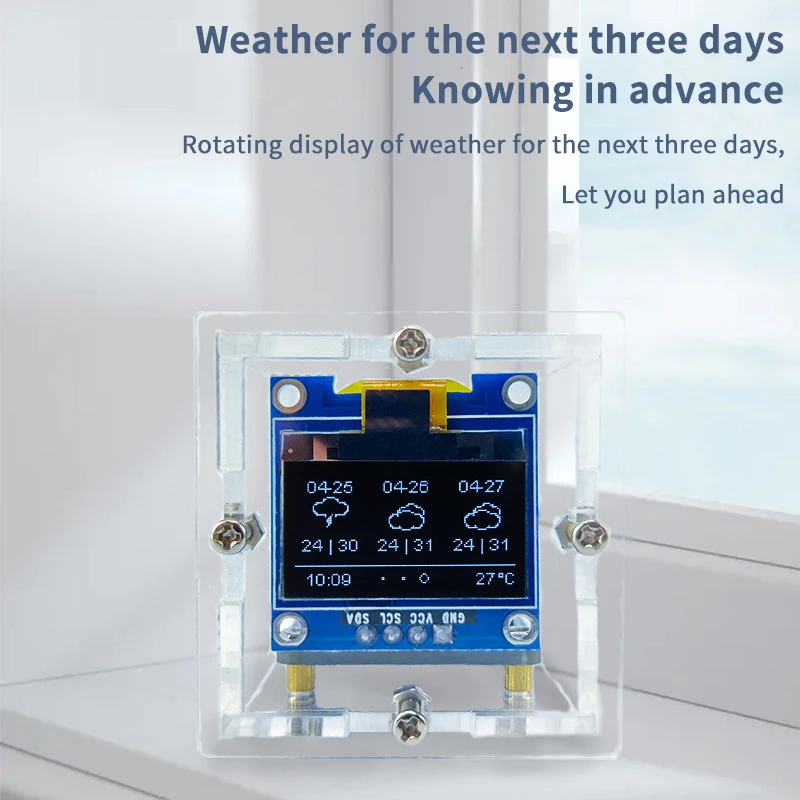 ESP8266 Mini Weather Clock Kit Electronic Weather Station Multifunctional WIFI Digital Clock DIY Soldering Project Practice Kit