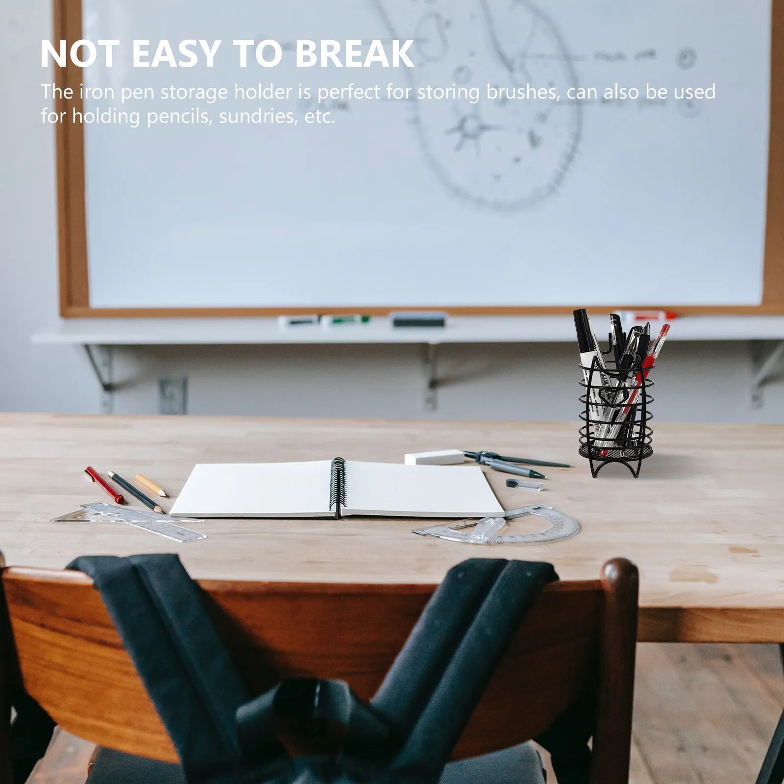 

1Pcs Iron Pen Storage Box Perfect Gift for Friends Families Students Classmates Black Pen Storage Holder Stationery Case