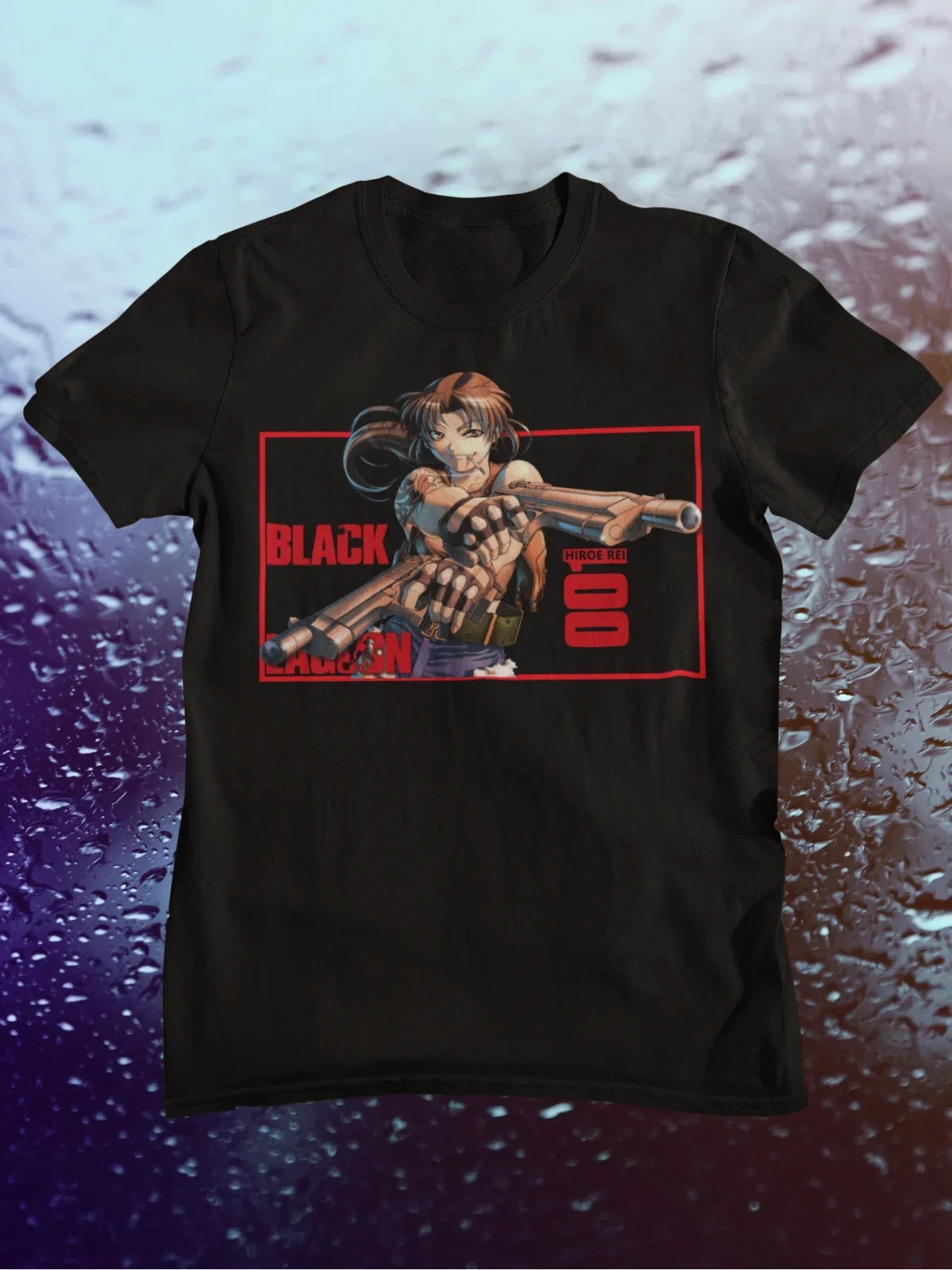 Black Lagoon T-Shirt,Shattered Revy,Dutch Black Lagoon Burakku,Kawaii,Japanese