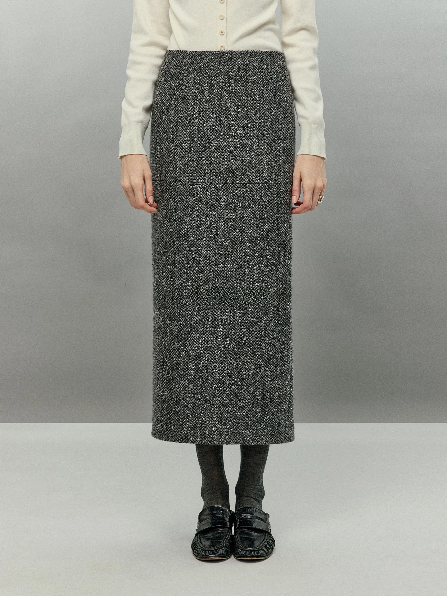 

Юбка миди Chandoo Ivy Long из шерстяной ткани, женская, с завышенной талией, облегающая, для повседневной носки, простой дизайн