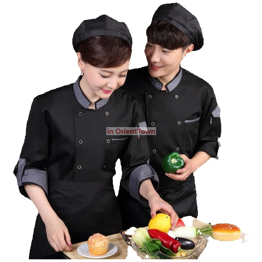 Spring Food Service Jacket Chef Long Sleeve Male Women Hotel Work Uniform Restaurant Top For Kitchen