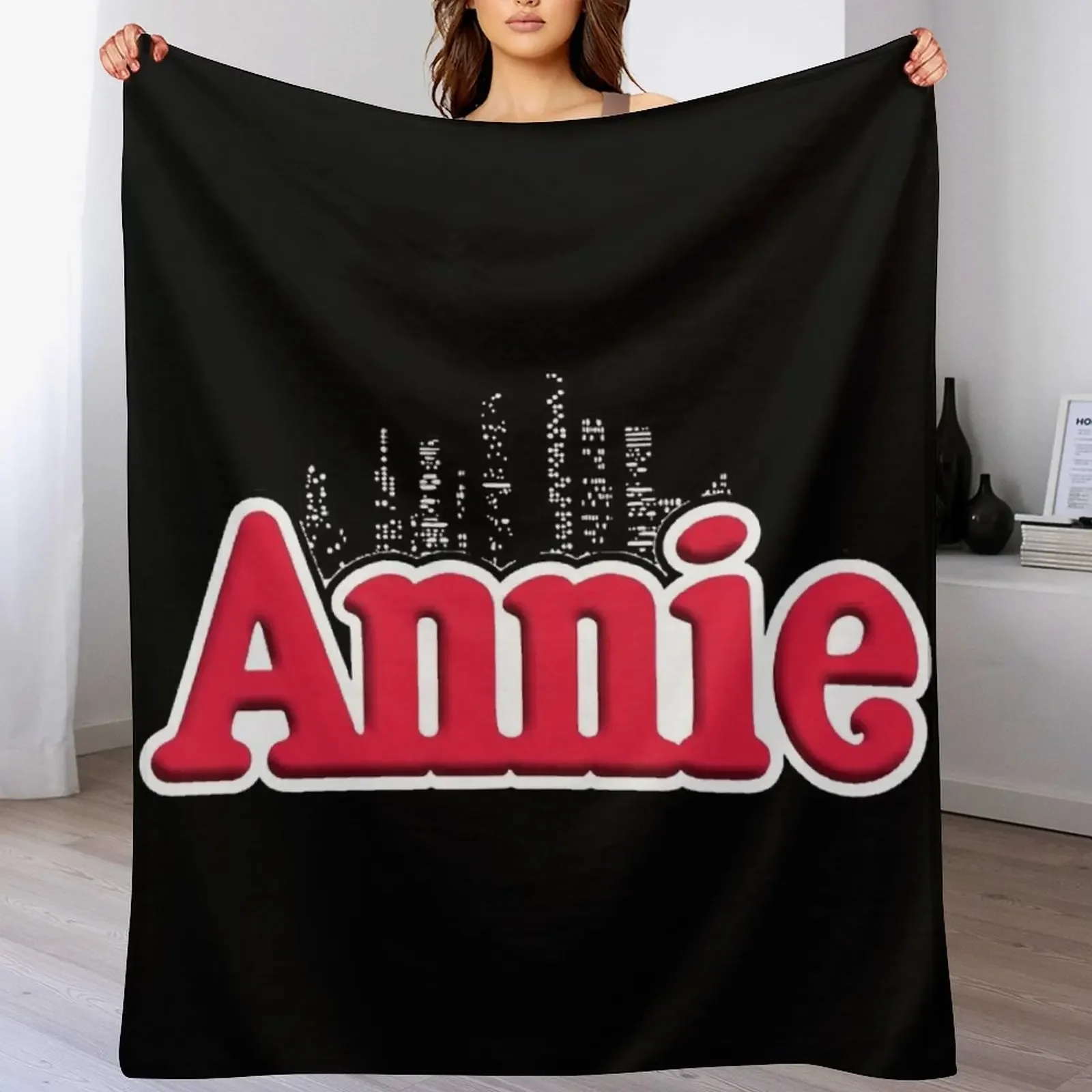 Annie Musical Logo 59 Simple Vintage Throw Blanket Soft Breathable Blanket for Night Sleeping