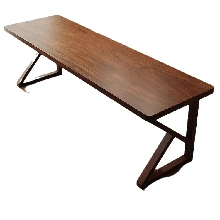 

walnut desk solid wood double length computer desk home study against the wall writing workbench