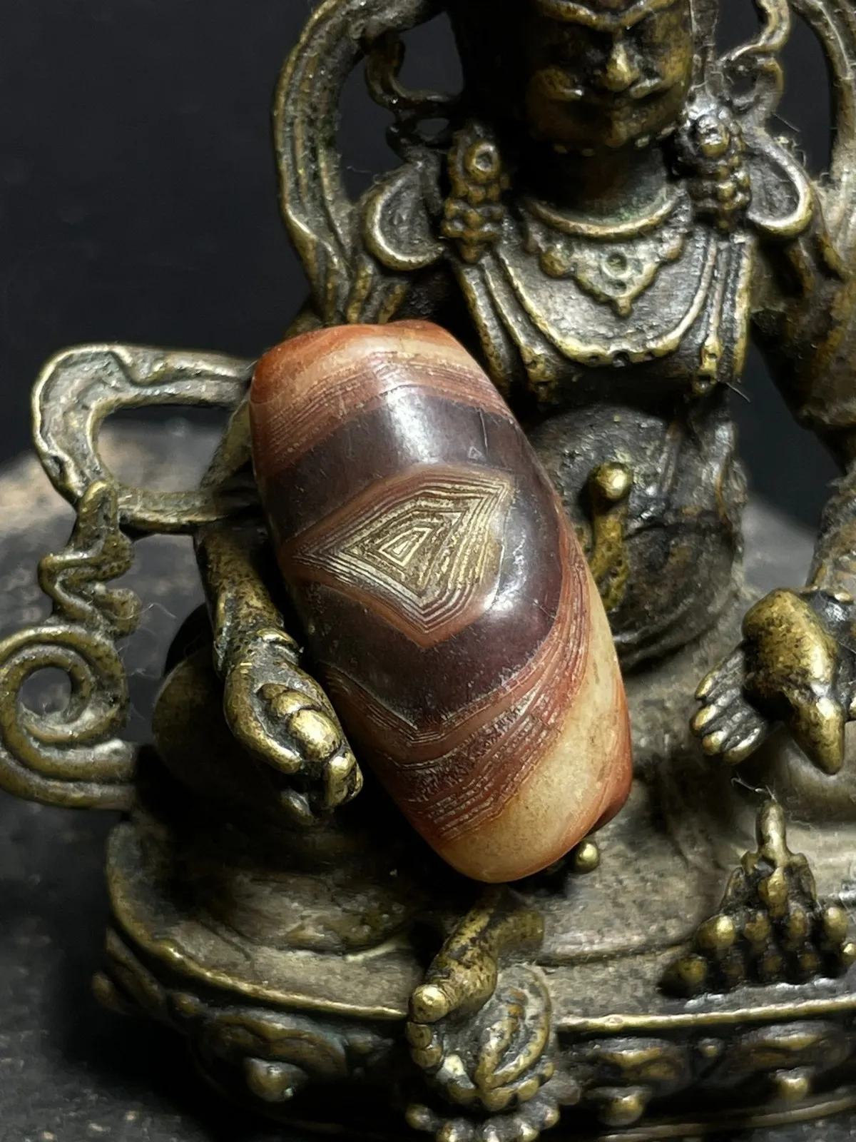 

Tibetan Nepalese Himalayan Ancient agate Old Dzi Talisman eye Beads Amulet