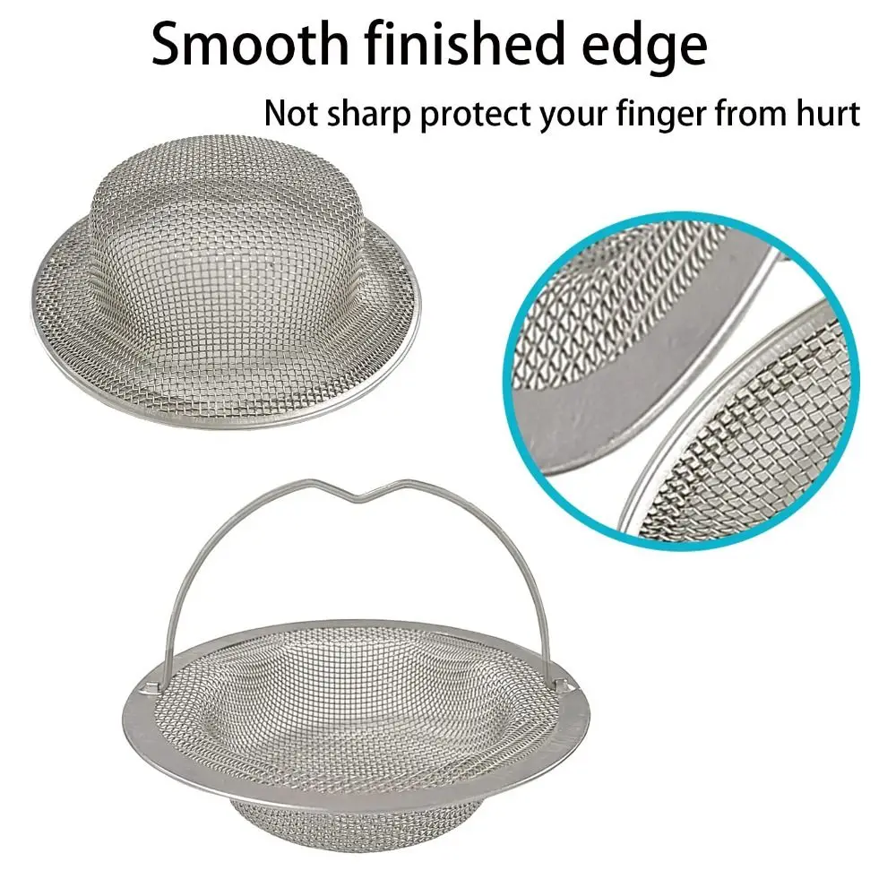 

1/2/3-Piece Stainless Steel Sink Strainer 4.4" Diameter With Handle Strainer Basket Heavy Duty Universal Fit Drain Strainer