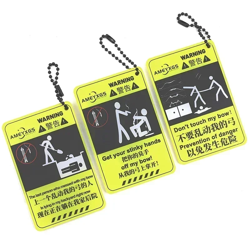 

1PC Archery Warning Sign Board Can Protect Compound Bow or Arrow Bag Lost and Destruction Adjustable Chain Design Bow Accessory