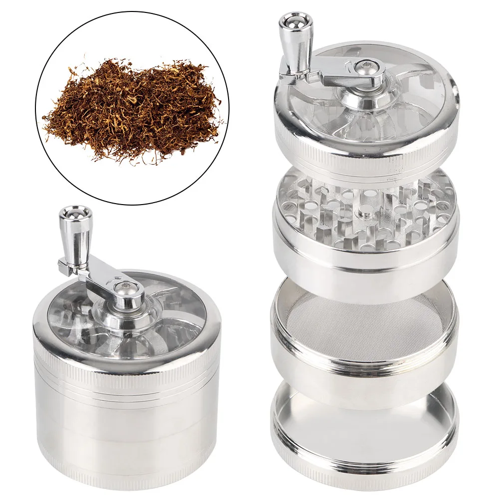 Hand Tools Portable Smoking Herb Cutter Latest Lightning-Shaped Spice Cutter Aluminum Alloy 61MM 4-Layer Tobacco Grinder