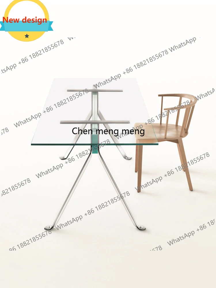 

Minimalist glass dining table, living room long table, premium, designer conference table b567