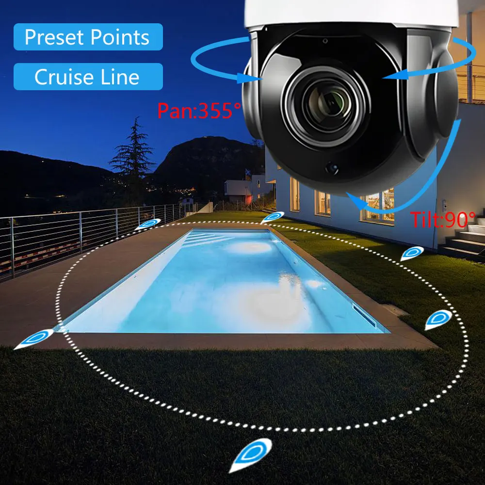 Outdoor 3G 4G SIM Card 4K 8MP Wireless Security IP Camera WIFI PTZ Dome POE 30X Auto Zoom Two Way Audio Human Tracking IR 80M