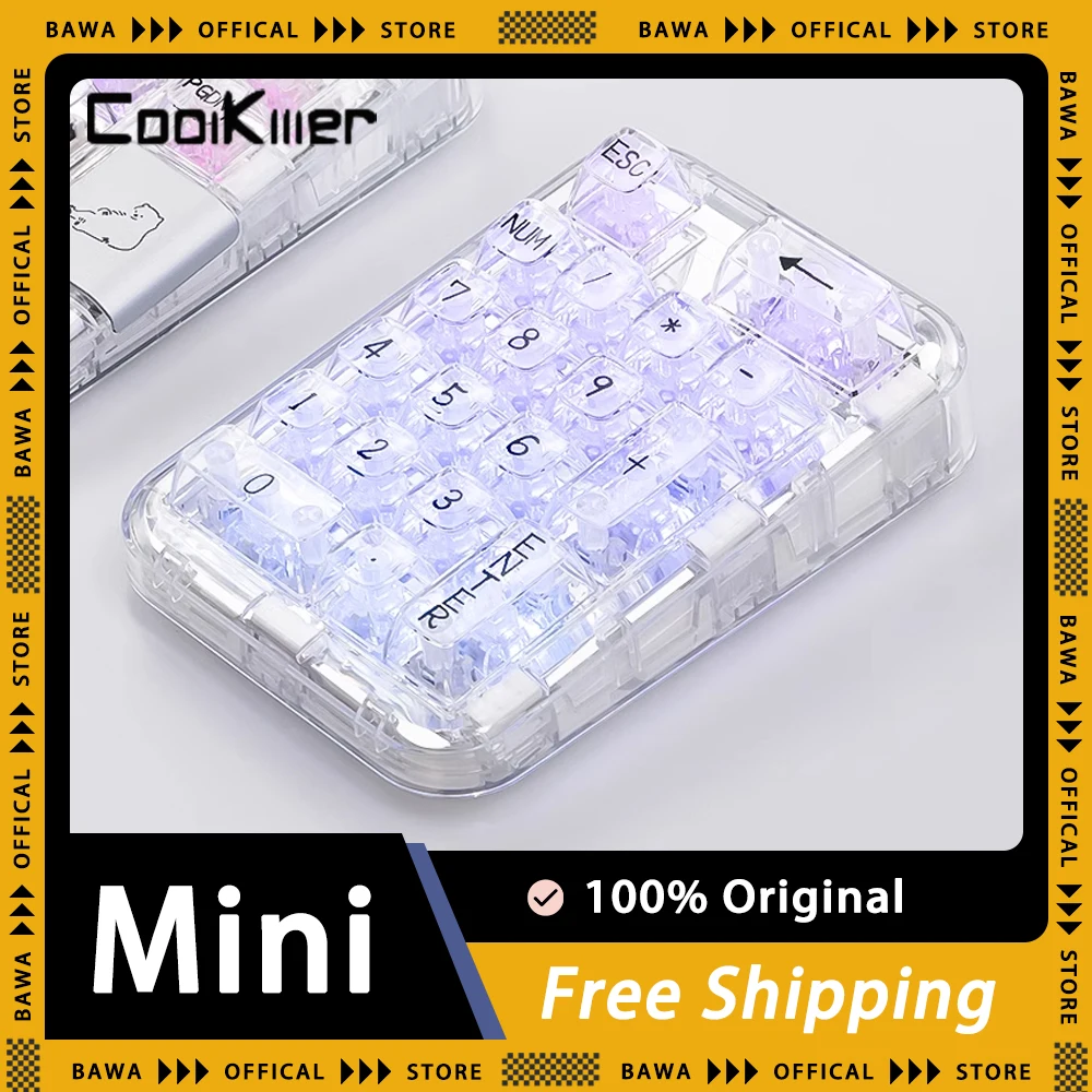 

Coolkiller Polar Bear Pad Transparent Mini Keyboard Three Mode RGB Hot Swap Custom Programming Keypad Ergonomics Gasket Win Gift