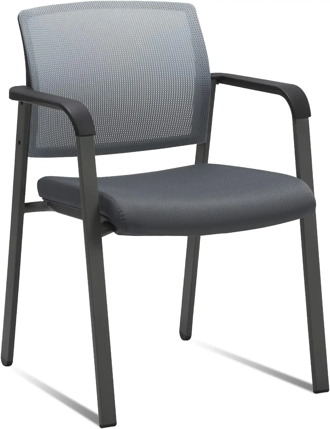 

Mesh Back Stacking Arm Chairs with Upholstered Fabric Seat and Ergonomic Lumber Support for Office School Church