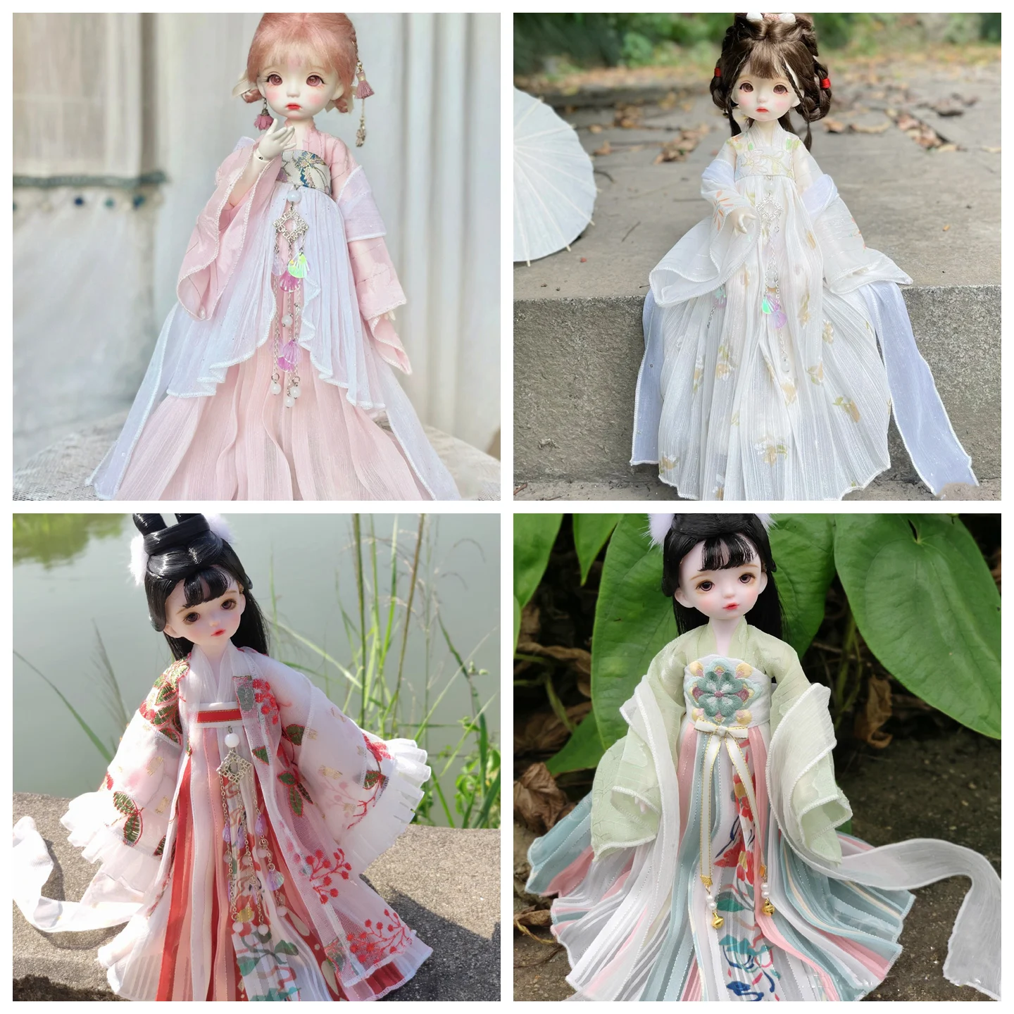 

1/6 1/4 Scale BJD Ancient Costume Fairy Dress Chinese Hanfu Outfit Suit For BJD/SD YOSD MSD Girl Doll Accessories C1806