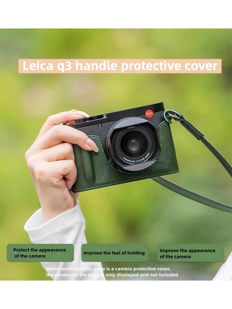 Handmade Genuine leather case for Leica Q 3 handle case Leicaq3 camera case base protective case whit shoulder strap