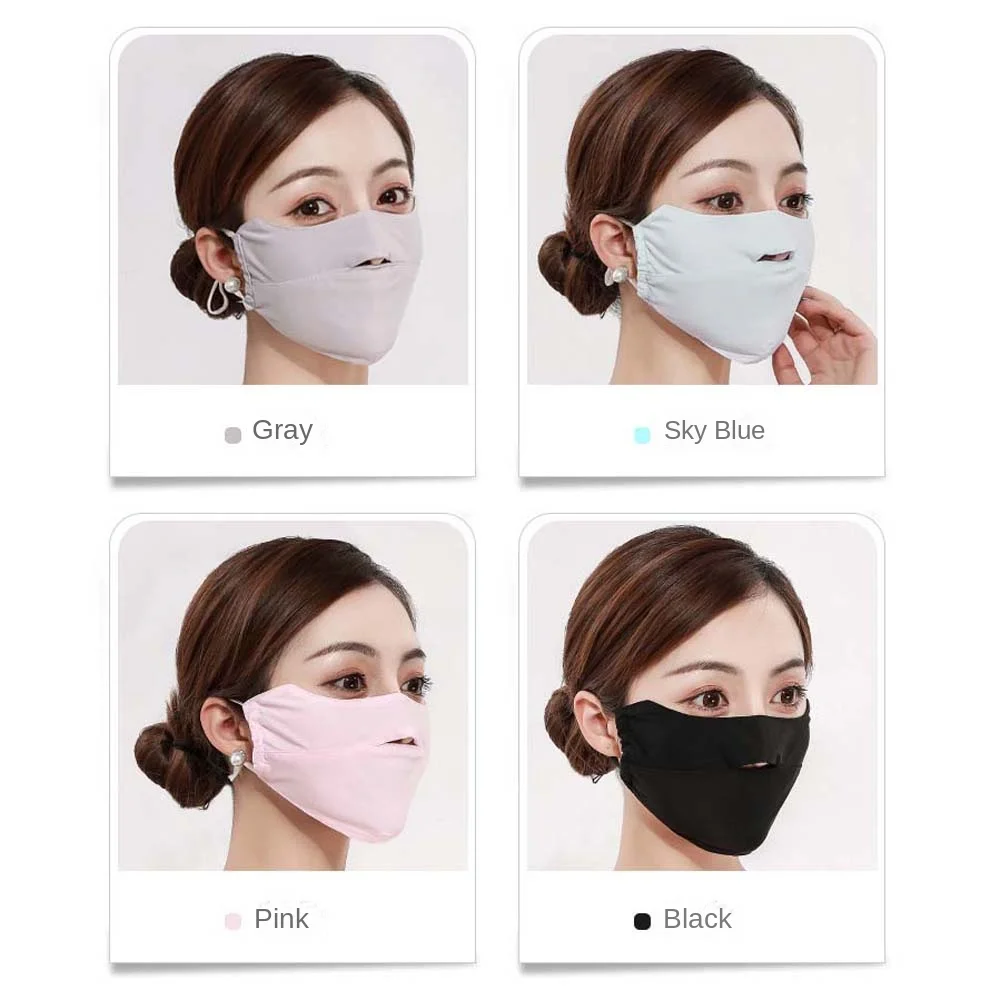 Face Scarf Women Ice Silk Mask Mask Open for Breathability Face Shield Summer Face Cover UV Sun Protection Sunscreen Veil