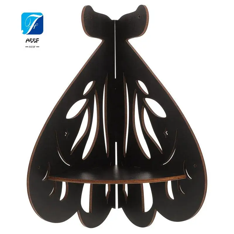 

A55F-Угловая полка «Русалка», деревянная настенная плавающая полка, декоративная полка для цветов и растений для декора книг в гостиной