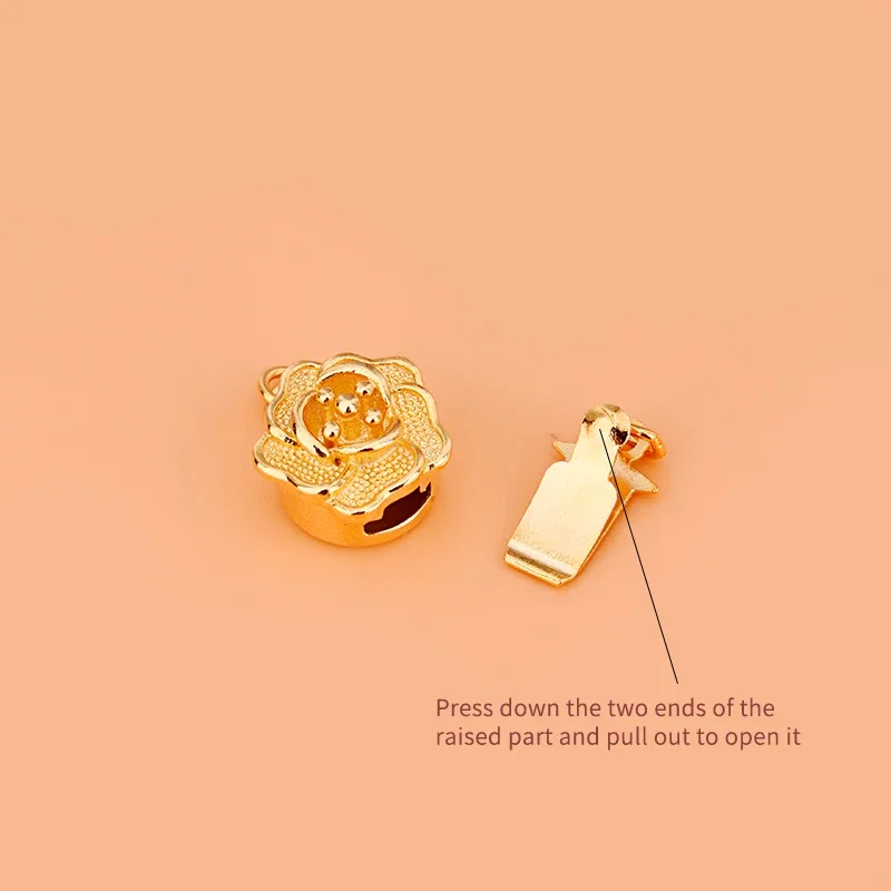 S925 pure silver rose buckle insert buckle bracelet necklace connection buckle jewelry manual DIY accessories material bag