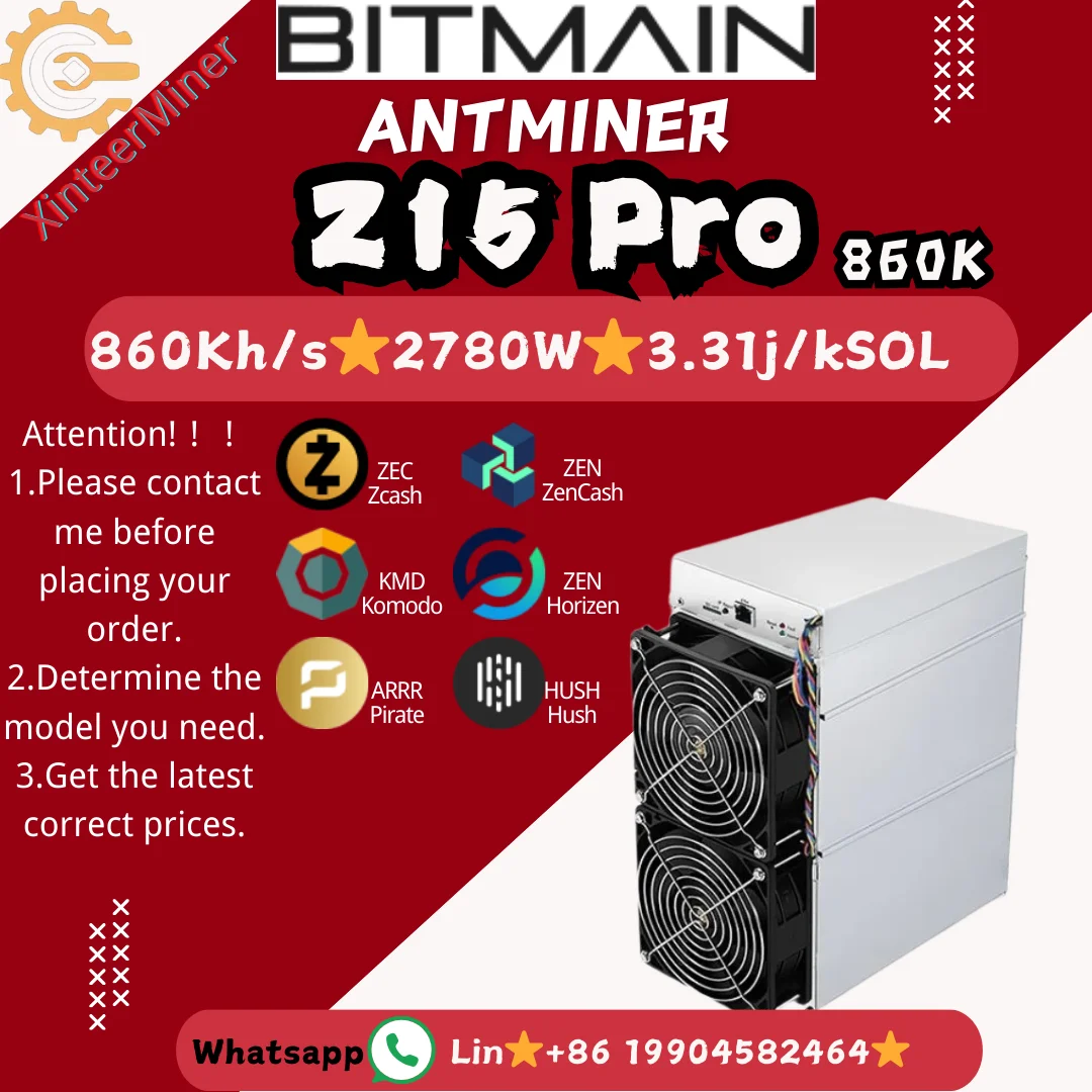 New Bitmain Antminer Z15 Pro ZEC ASIC Mining 840ksol/s Hashrate 2560W Power Consumption ZEC Miner Power Supply Included