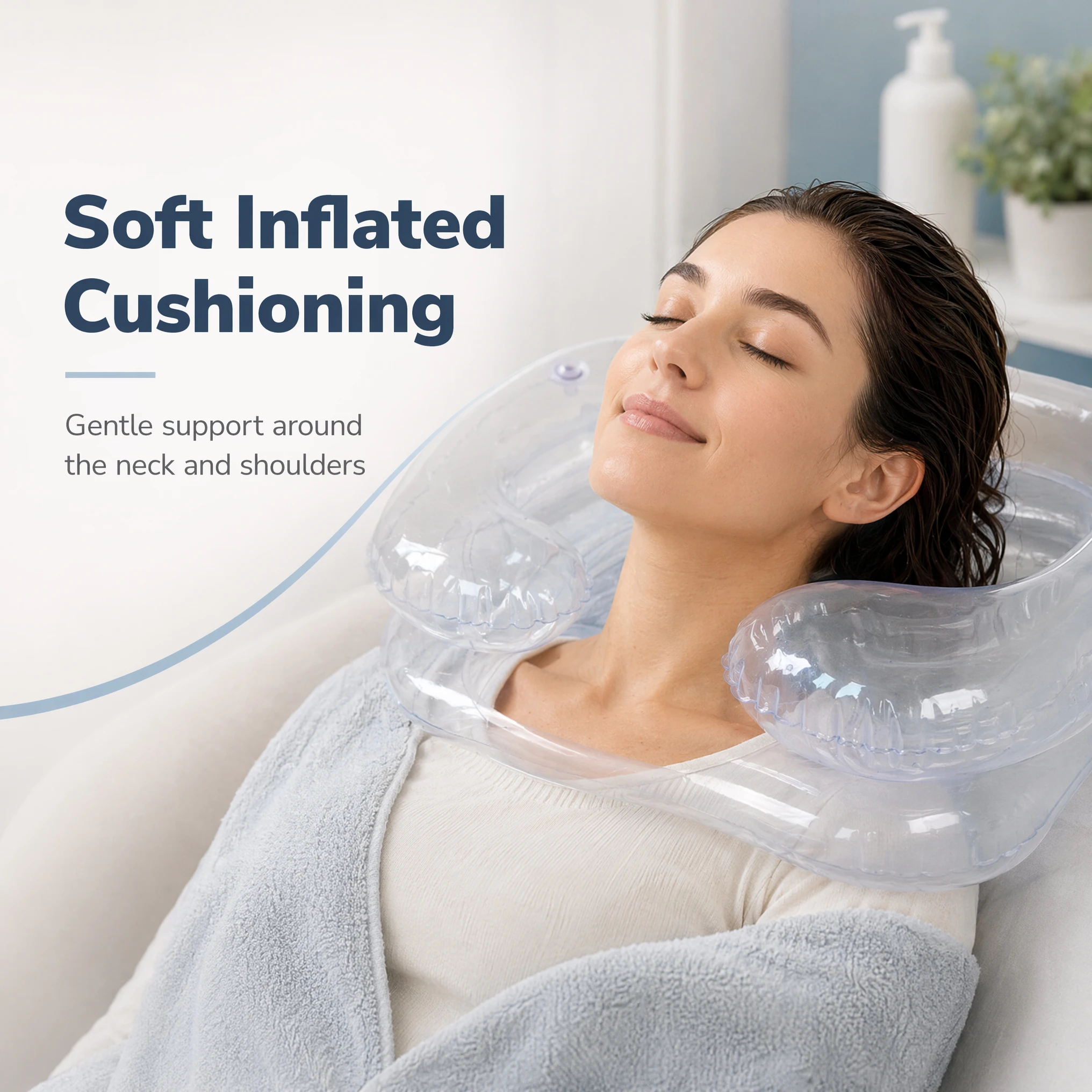 Inflatable Shampoo Basin Thickened PVC Foldable Hair Washing Bowl With Drain Tube Pillow For Elderly Pregnant Bedridden Home