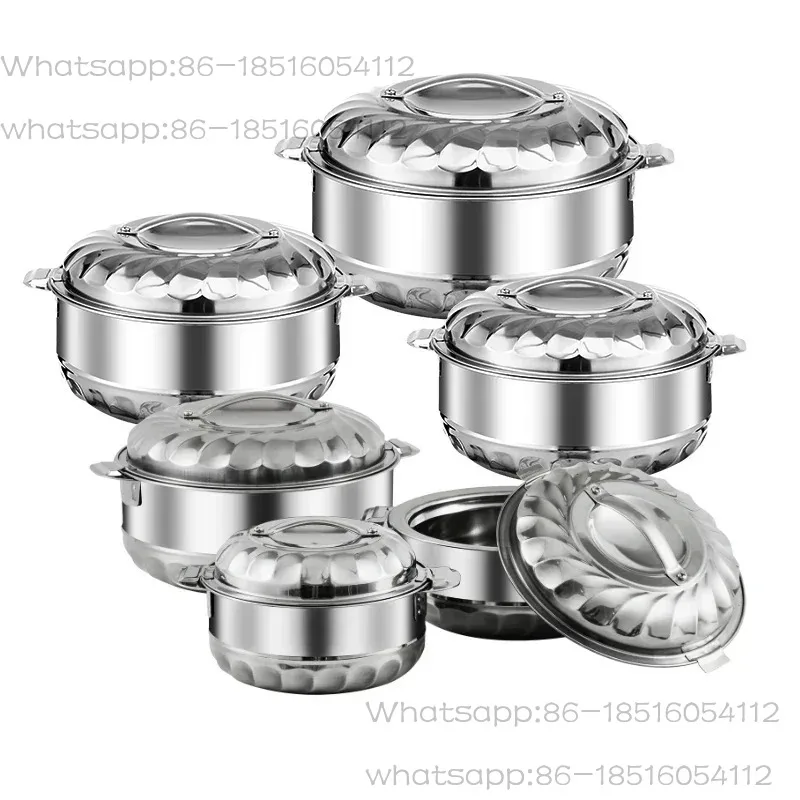 For Double-deck Stainless Steel Silver Pots Sets Cuisine Lunchboxes Heat Preservation Insulation Box Kitchen Food Container